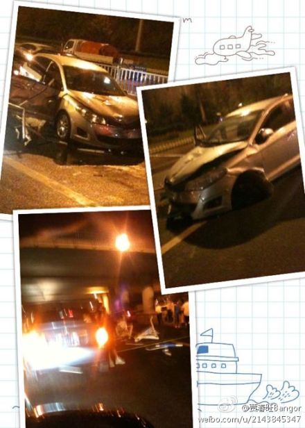 深夜車(chē)禍：澳柯瑪立交橋下事故撞爛護(hù)欄